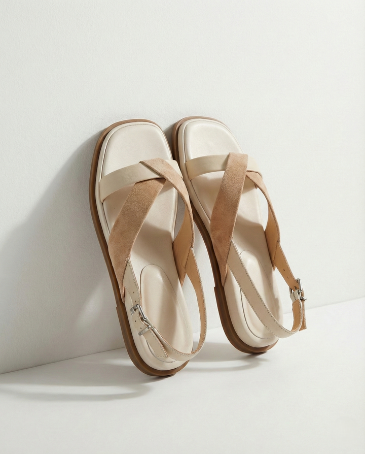 Maximilienne | Leather Low Platform Sandals