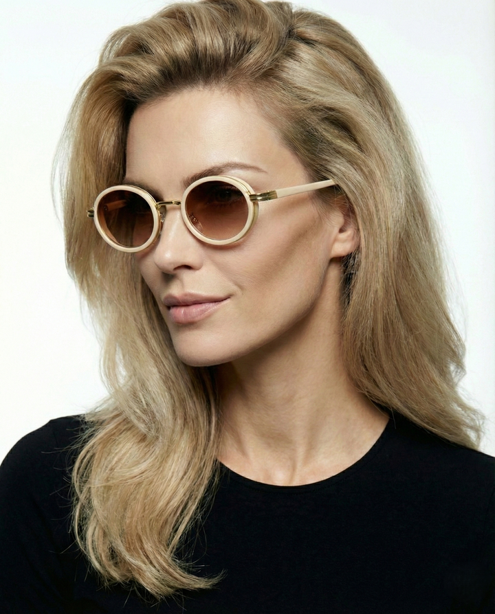 Slim Rim Oval Metal Sunglasses