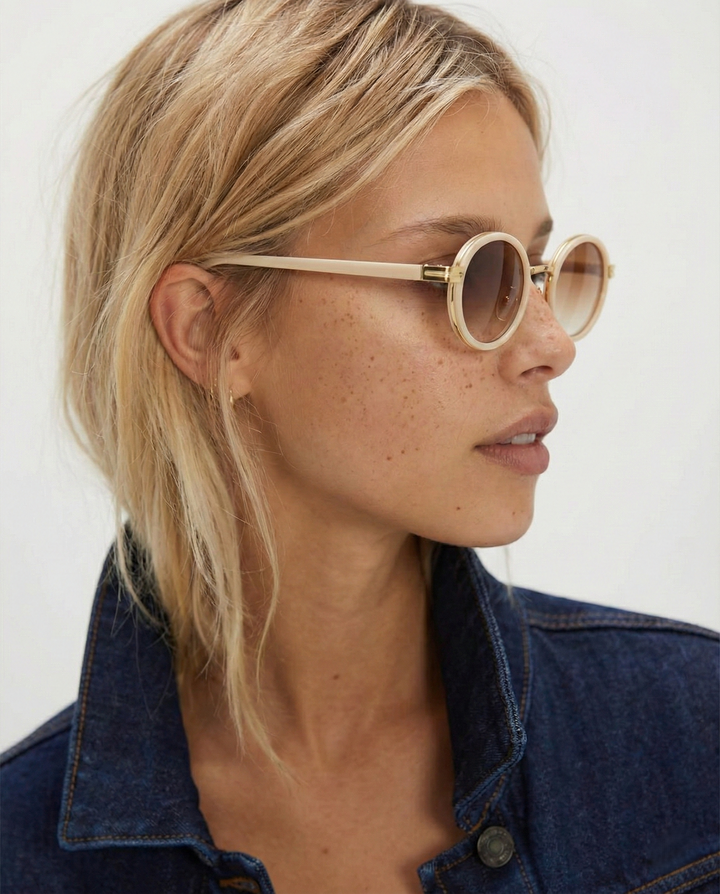 Slim Rim Oval Metal Sunglasses