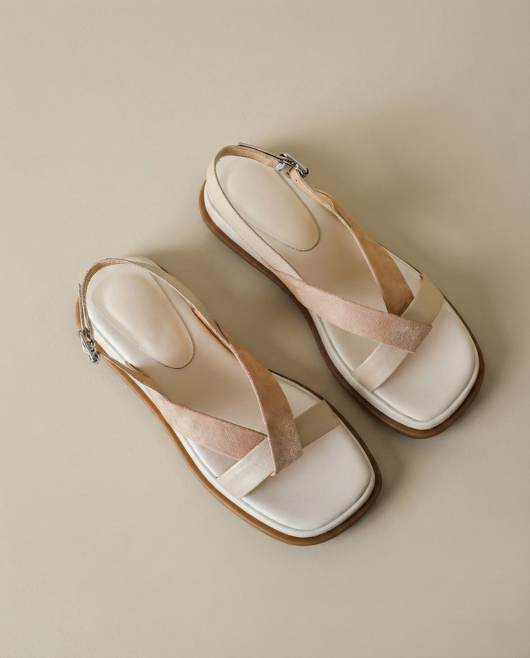 Maximilienne | Leather Low Platform Sandals