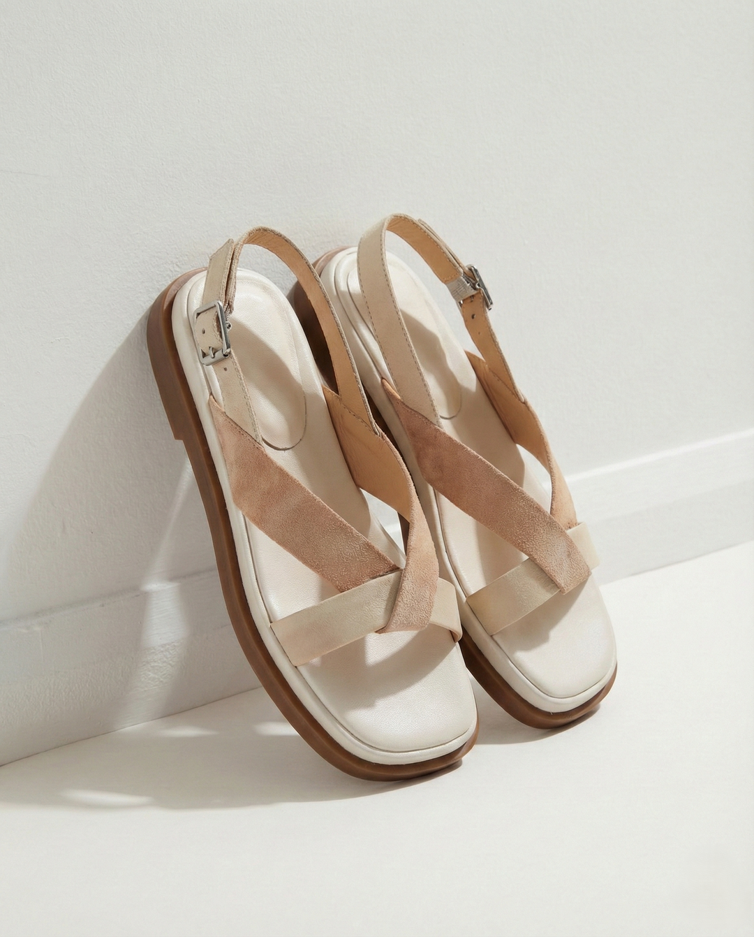 Maximilienne | Leather Low Platform Sandals