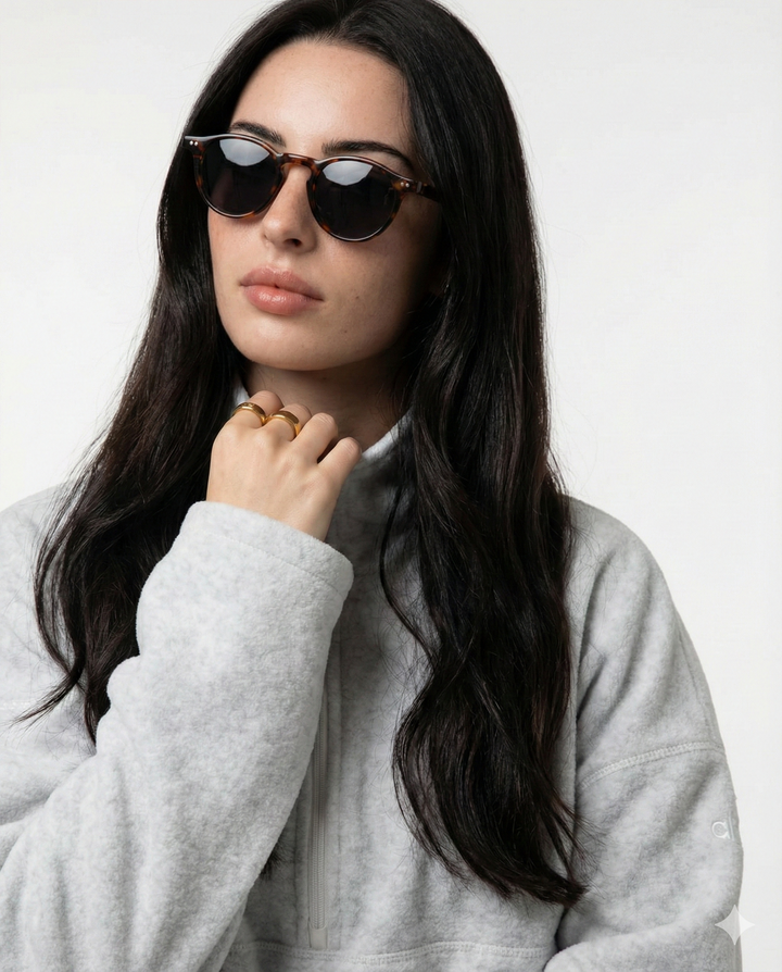 Two Tone Round UV400 Sunglasses