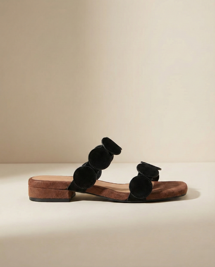 Rosella | Croc Embossed Suede Mules