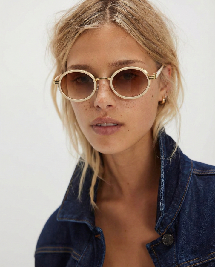 Slim Rim Oval Metal Sunglasses