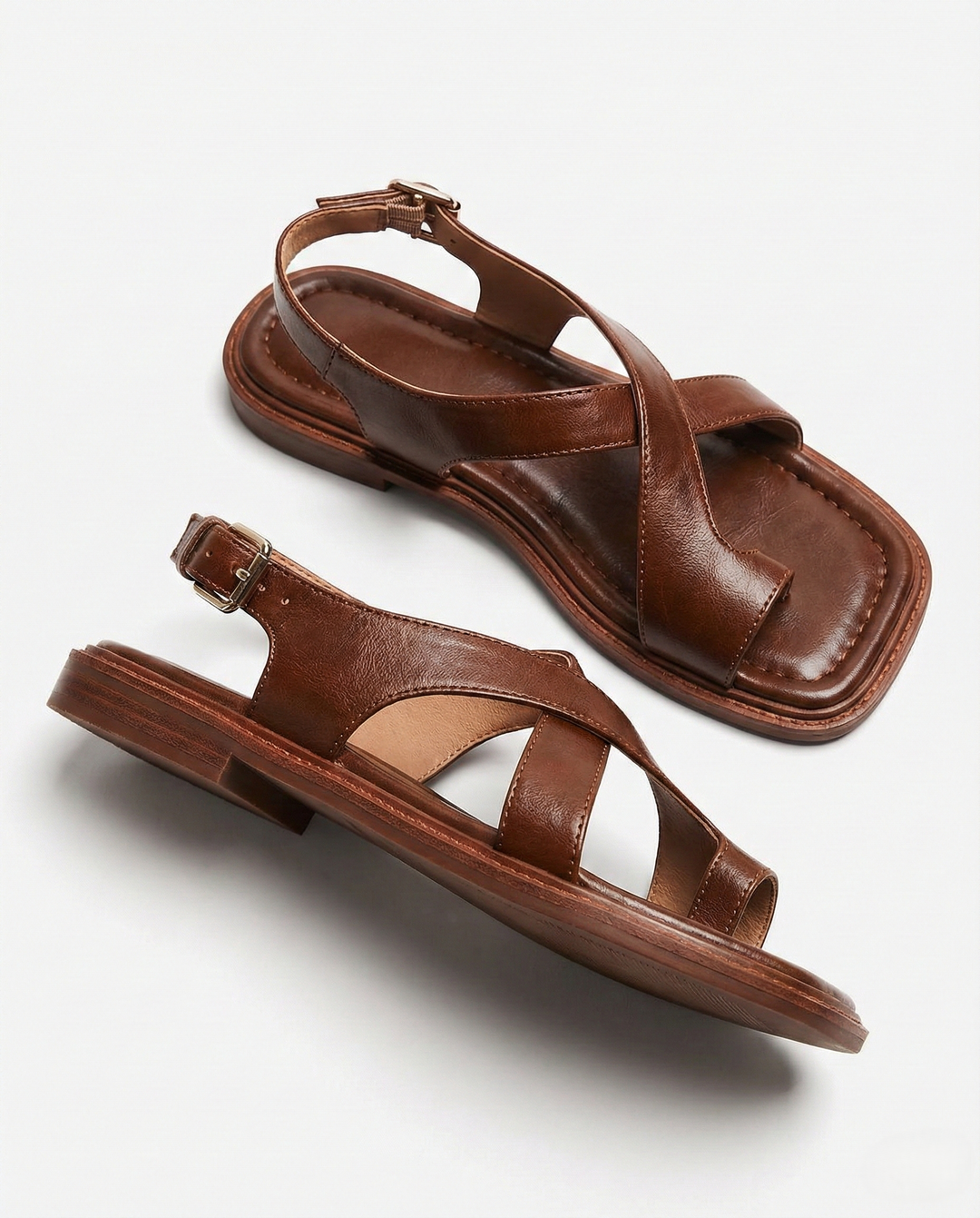 Fidelia | Italian Leather Crossed Sandals