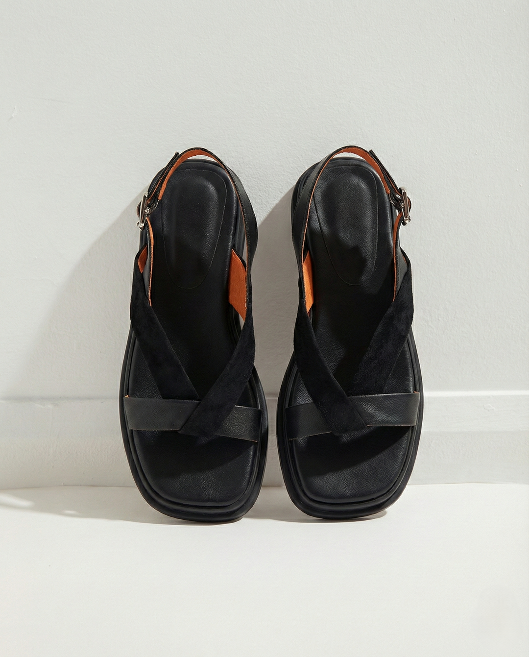 Maximilienne | Leather Low Platform Sandals