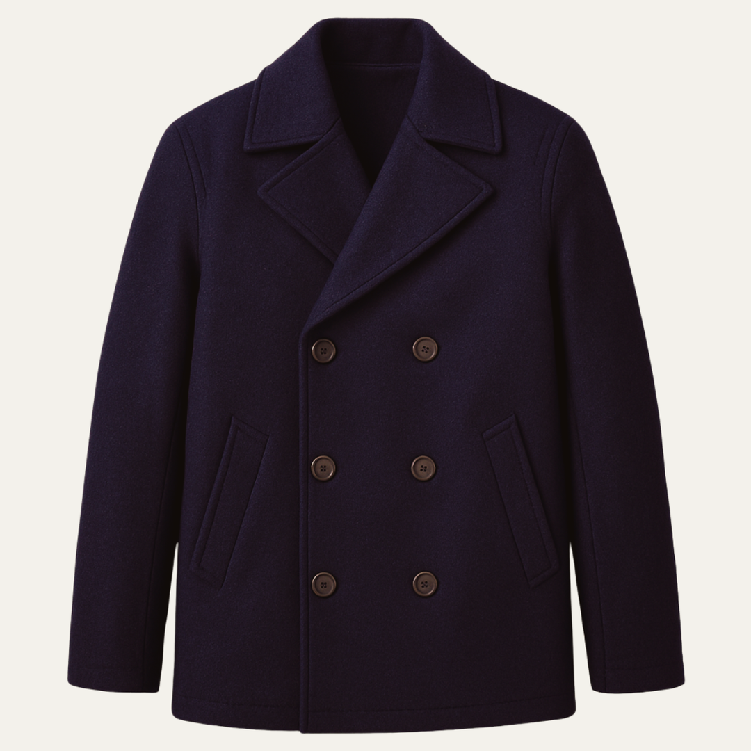 Herve | 70% Wool Slim Peacoat