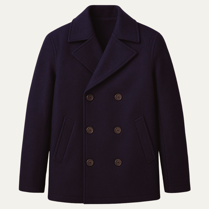 Herve | 70% Wool Slim Peacoat