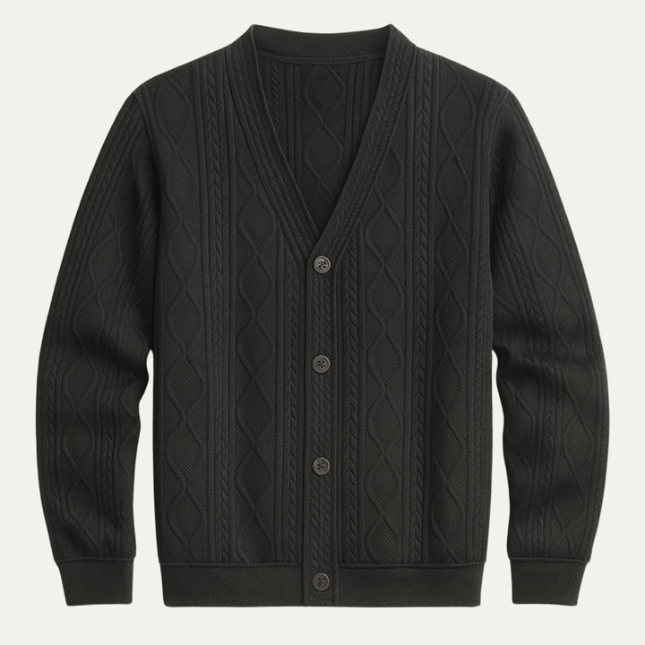 Guillaume | Diamond Cable V Neck Cardigan