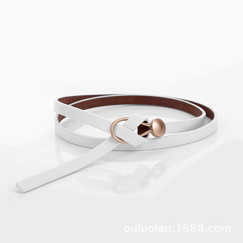 Split Leather Knot Belt, 105 cm