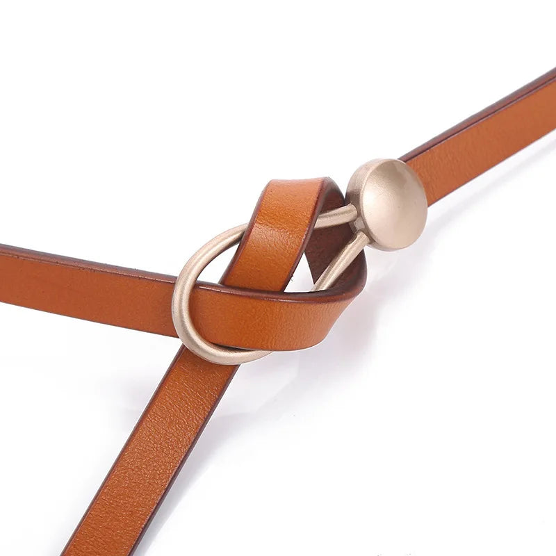 Split Leather Knot Belt, 105 cm