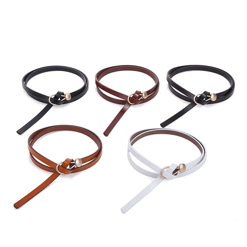 Split Leather Knot Belt, 105 cm