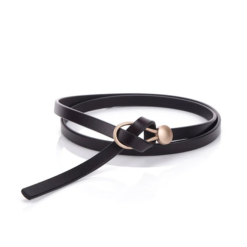 Split Leather Knot Belt, 105 cm