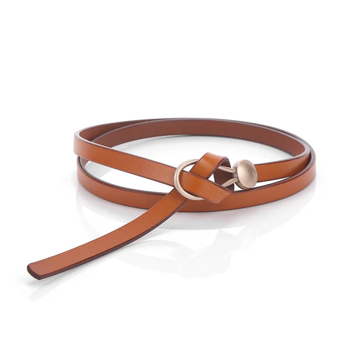 Split Leather Knot Belt, 105 cm