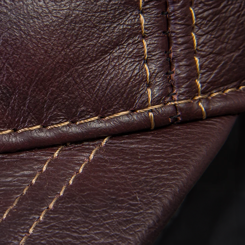 Panelled Leather Flat Cap