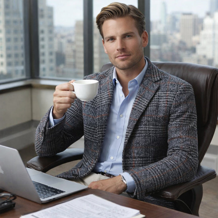 Gordon | Check Plaid Tweed Blazer