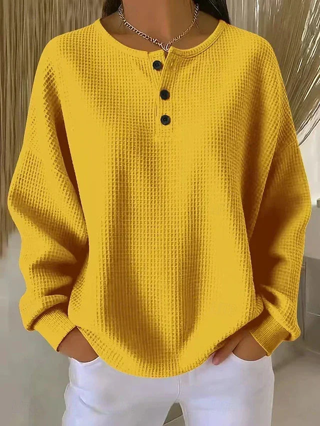 Toinette | Waffle Knit Henley Top