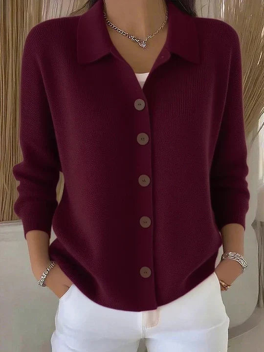 Zenaide | Structured Collar Knit Cardigan