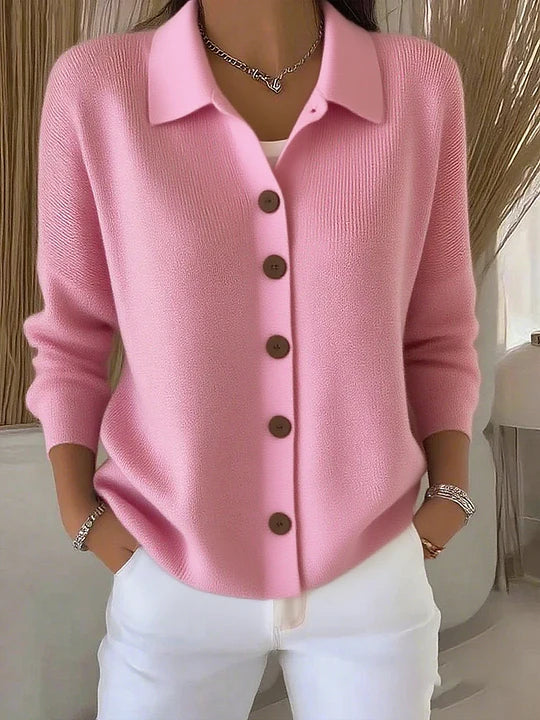 Zenaide | Structured Collar Knit Cardigan