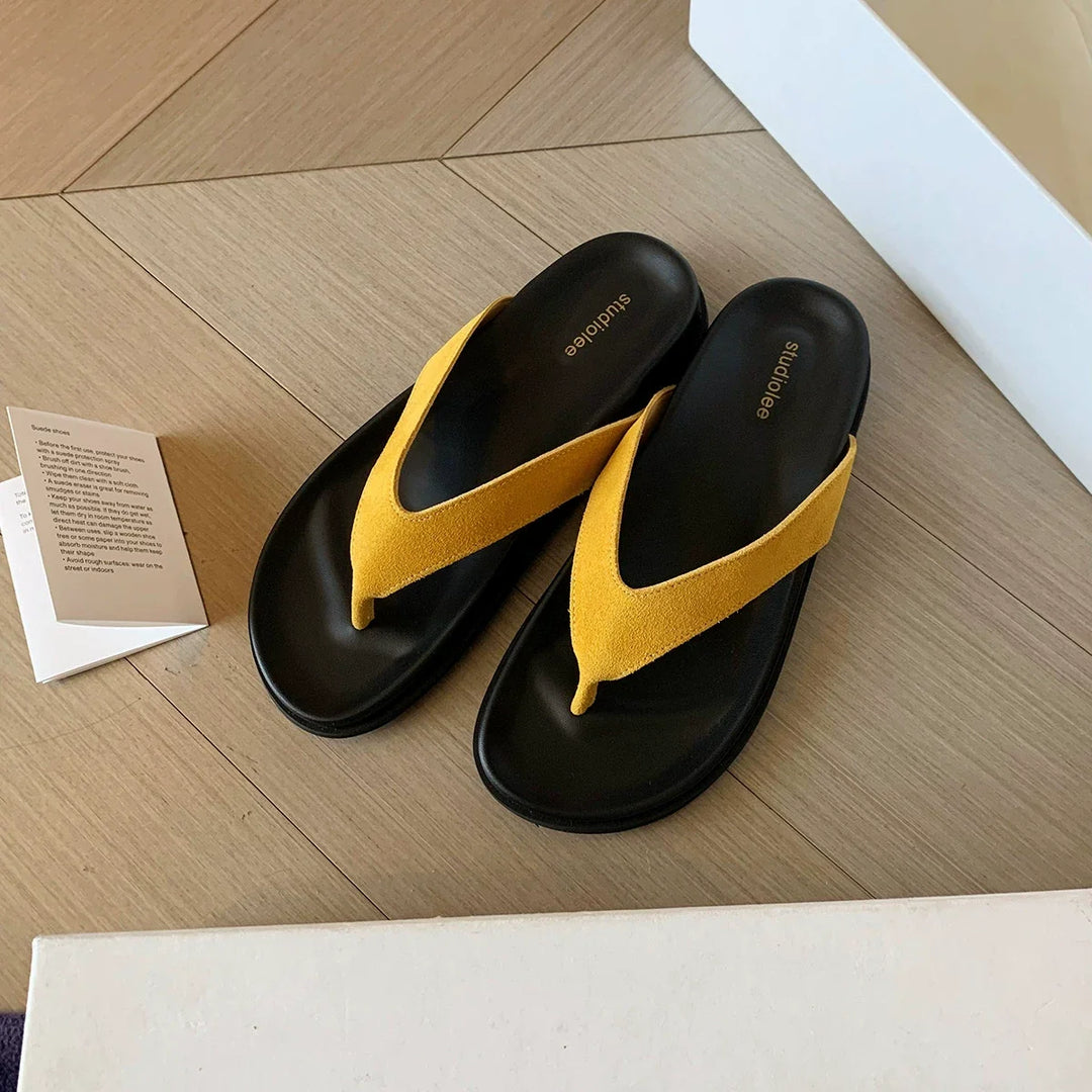 Myrna | Sheepskin Lined Thong Sandals