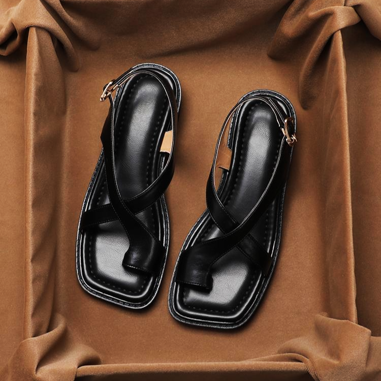 Fidelia | Italian Leather Crossed Sandals