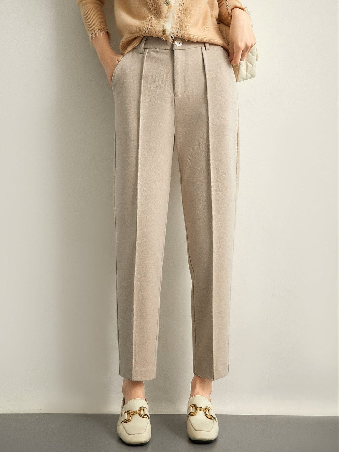 Pascaline | Wool Blend Tapered Trousers