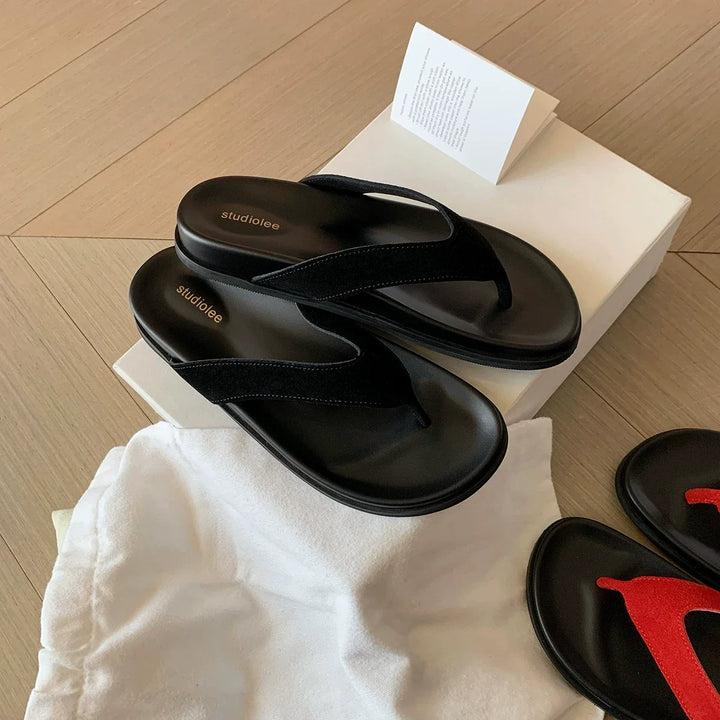 Myrna | Sheepskin Lined Thong Sandals