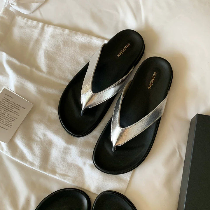 Myrna | Sheepskin Lined Thong Sandals