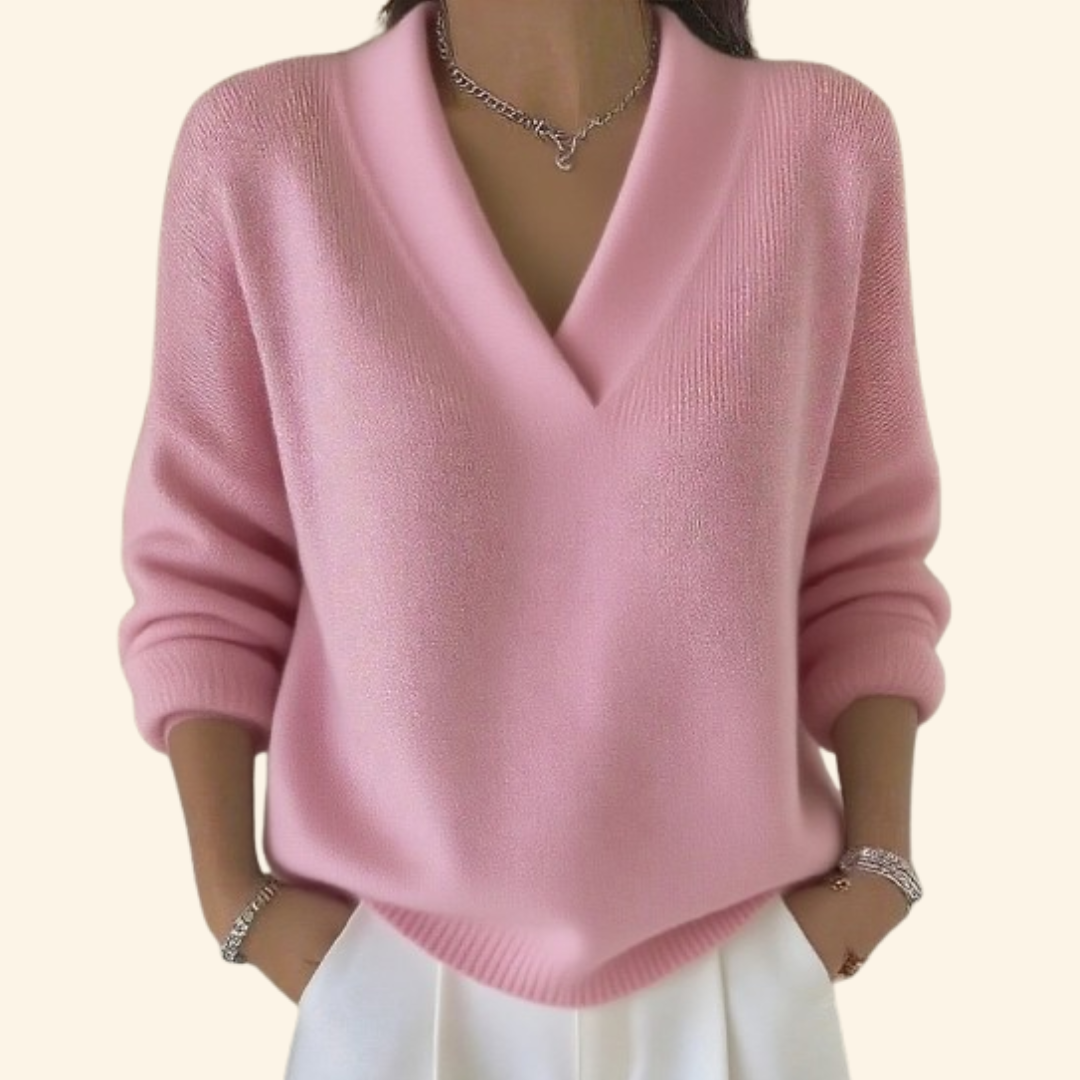 Louisa | Deep V-Neck Wool Sweater