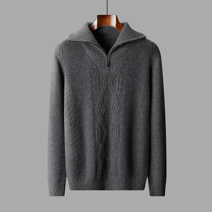 Jean-Baptiste | Cable Knit Half Zip Sweater