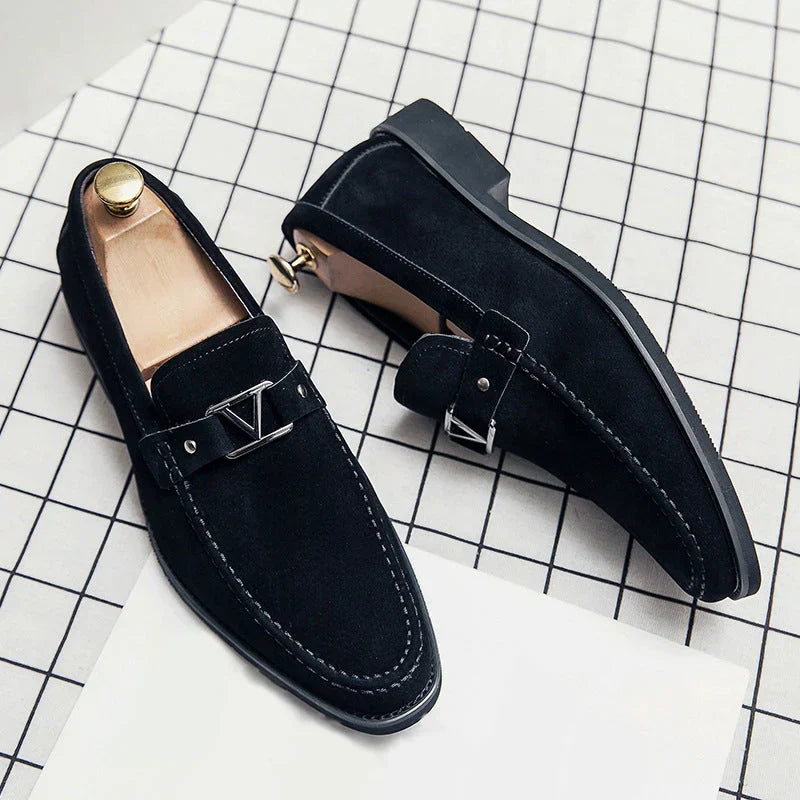 Denis | Buckled Suede Loafers