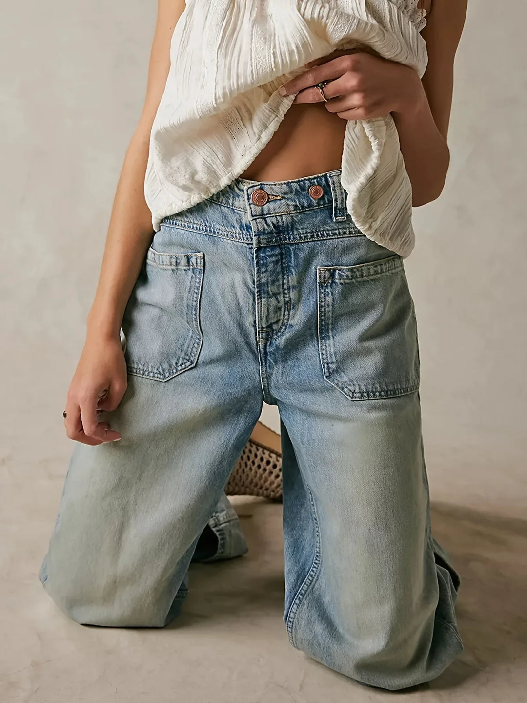 Modestine | Rigid Cotton Wide Leg Jeans