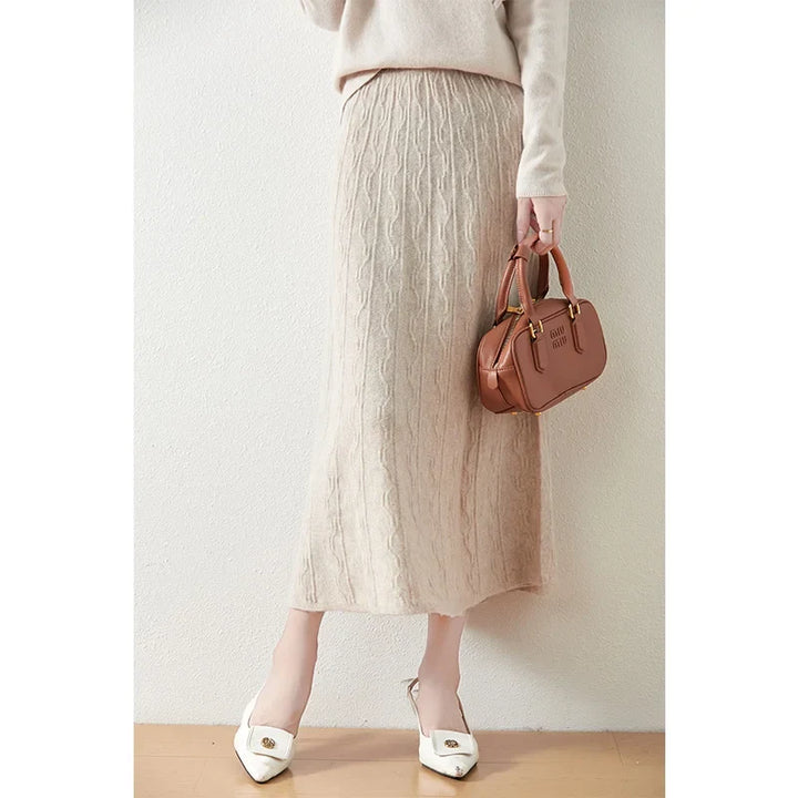 Olympia | Merino Wool Knit A-Line Skirt