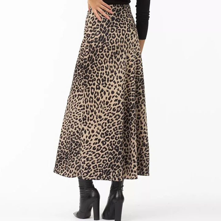 Alexandrine | Leopard Print Satin Skirt