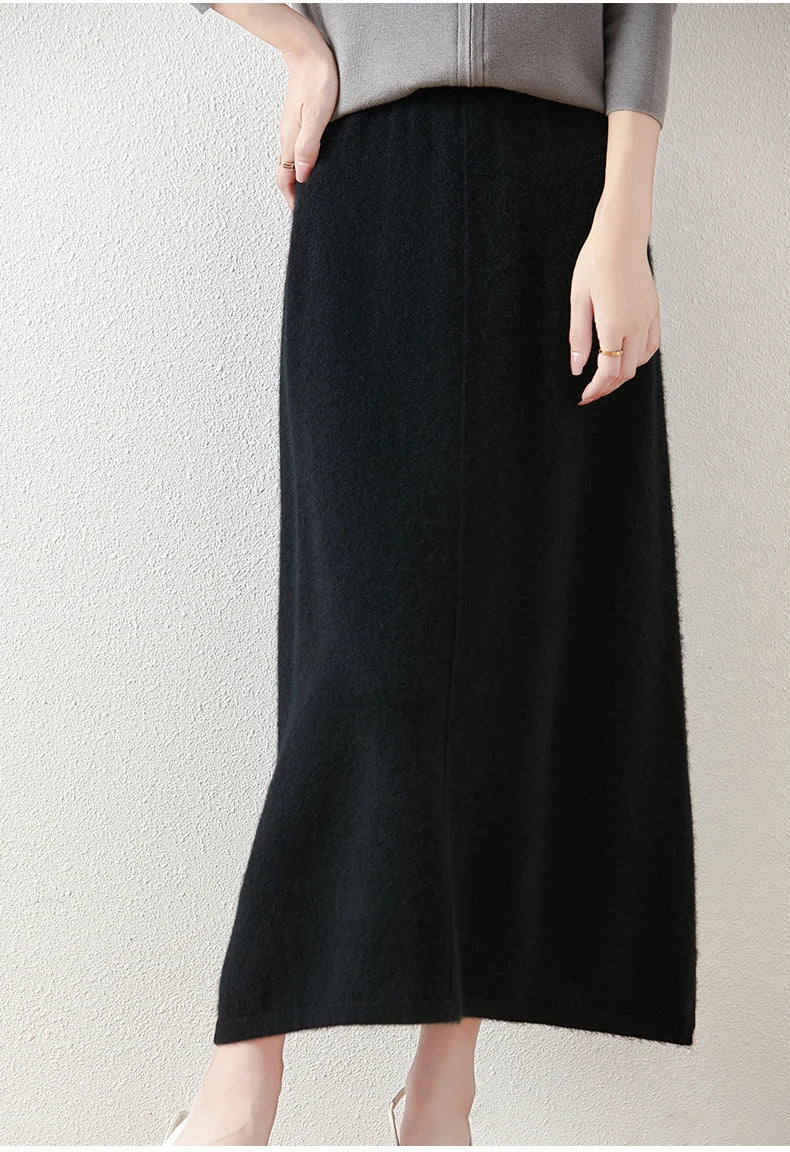Eulalie | High Waist Merino Wool Skirt