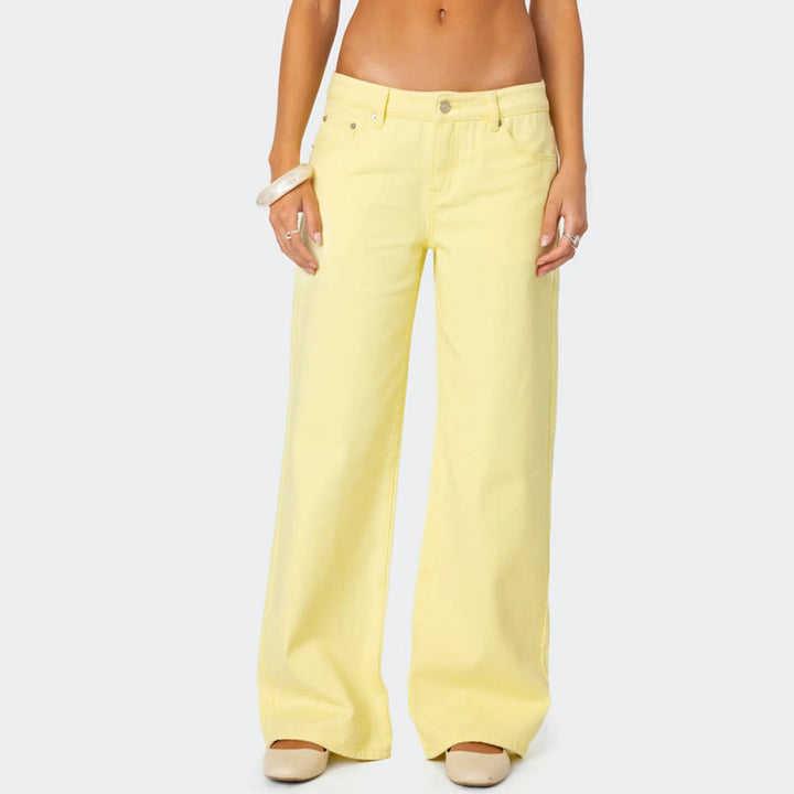 Ines | High Rise Cotton Straight Jeans