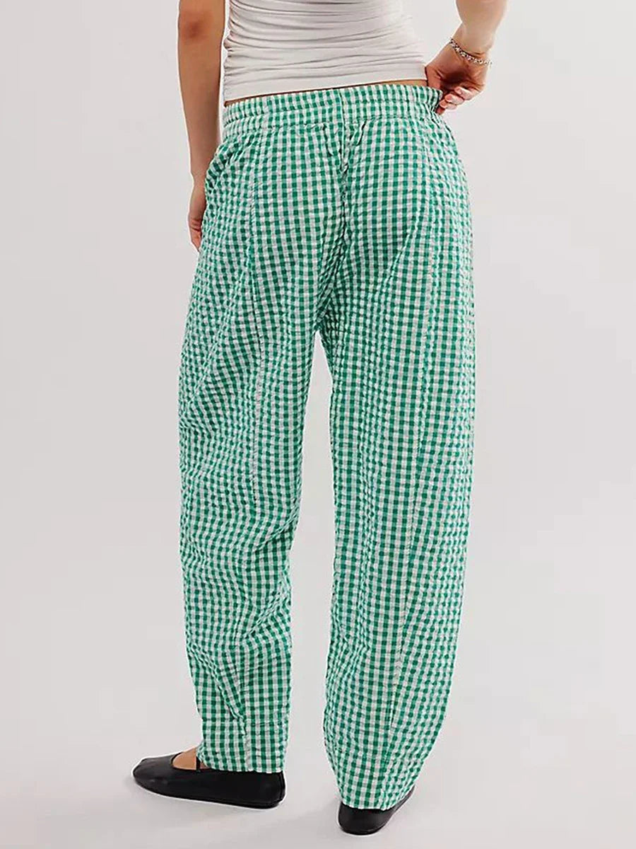 Hilda | Checked Elastic Waist Trousers