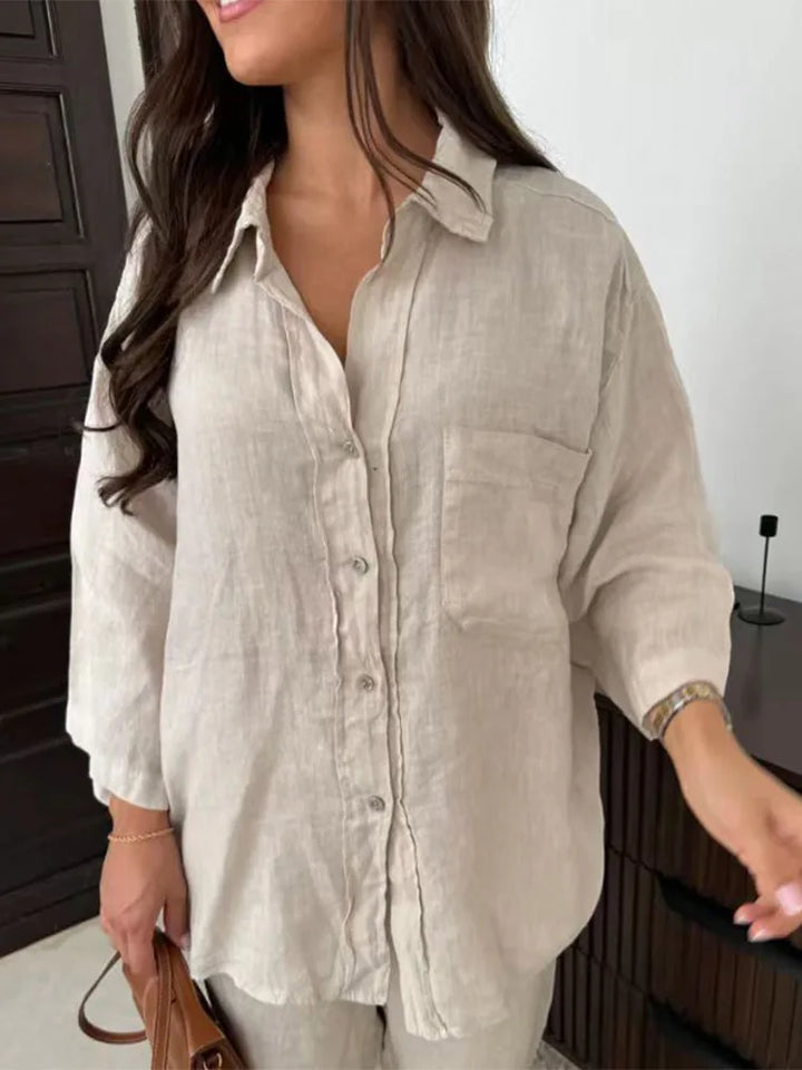Celestina | Linen Blend Shirt and Trousers