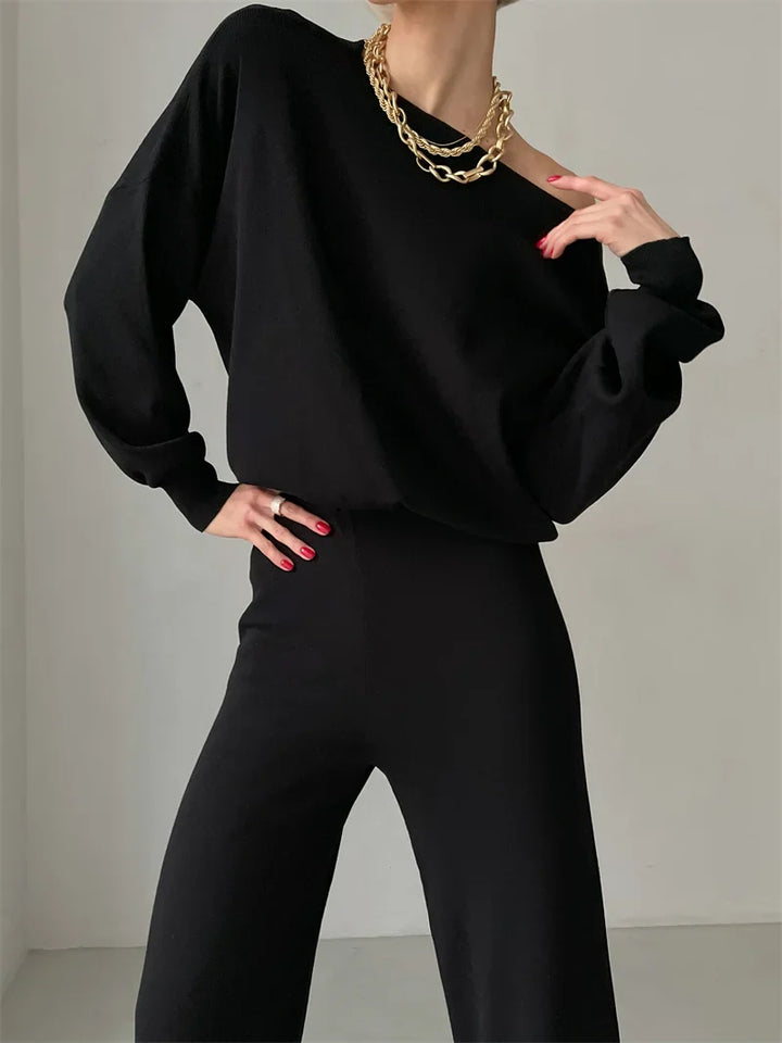 Irenee | Off Shoulder Knit Two Piece Set