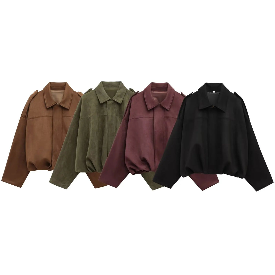 Roseanne | Oversized Suede Bomber