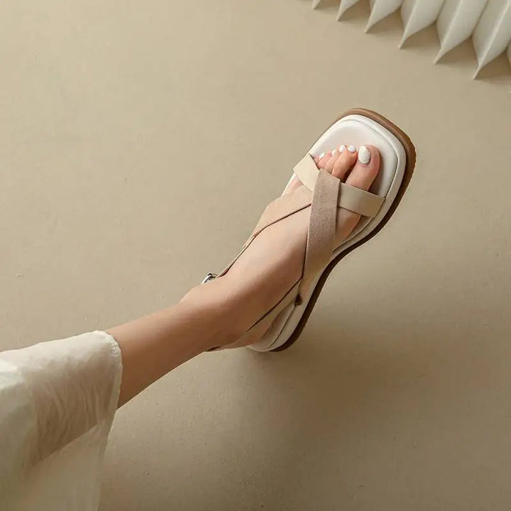 Maximilienne | Leather Low Platform Sandals
