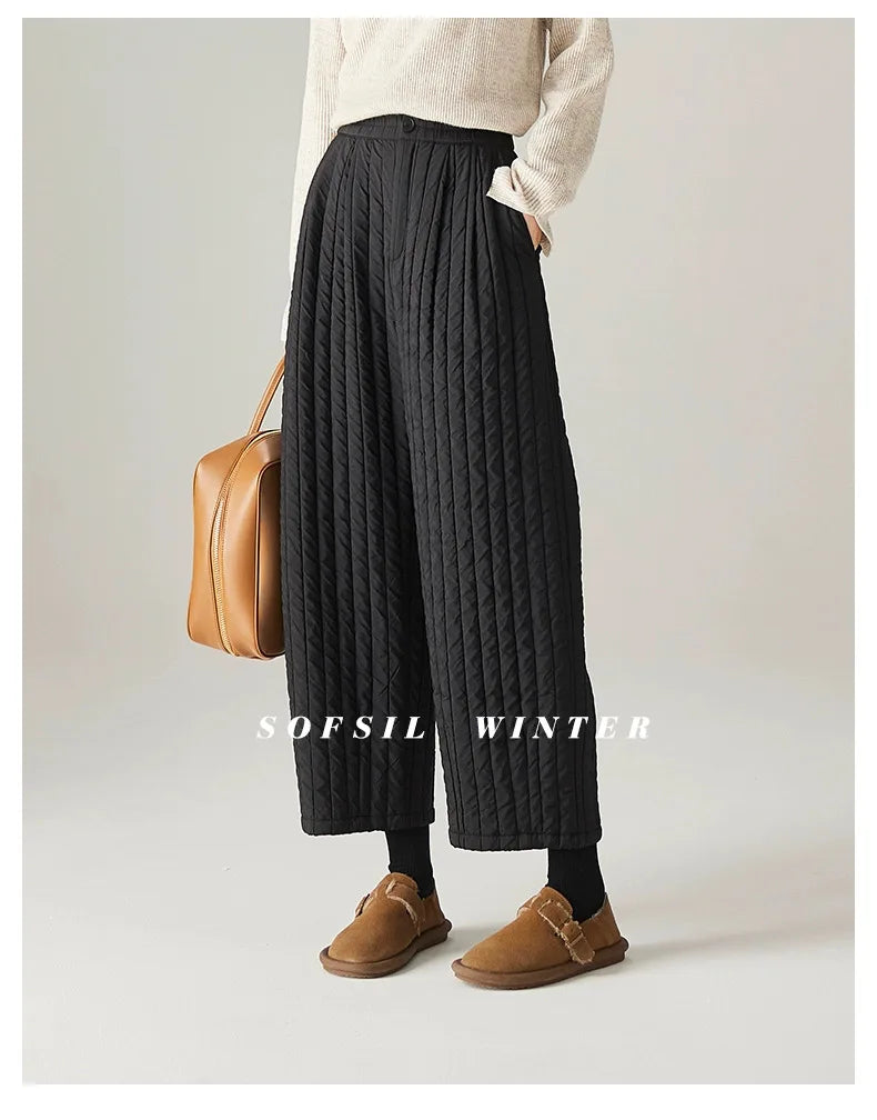 Helene | Quilted Insulated Wide Leg Pants