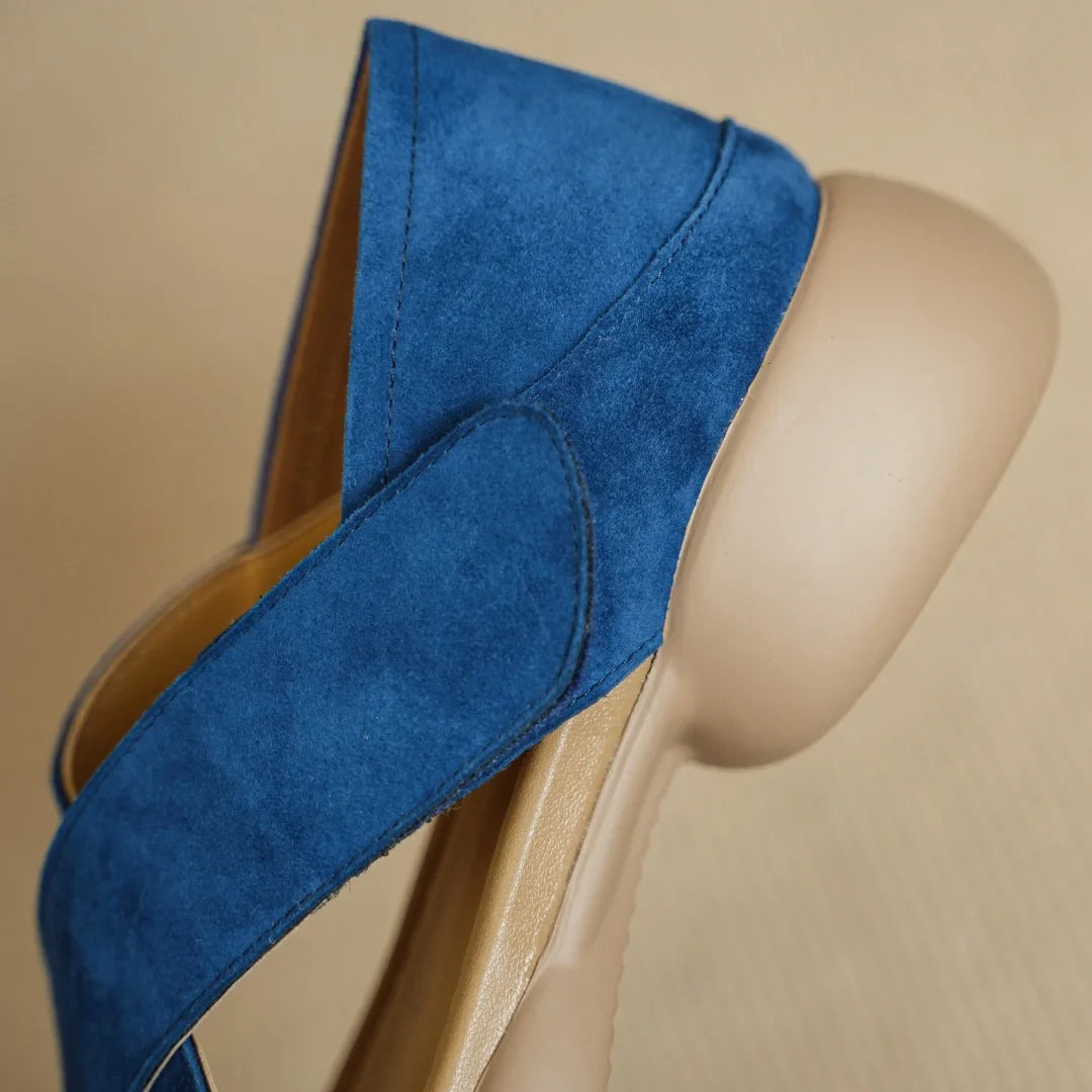 Enid | Suede Cross Band Platforms