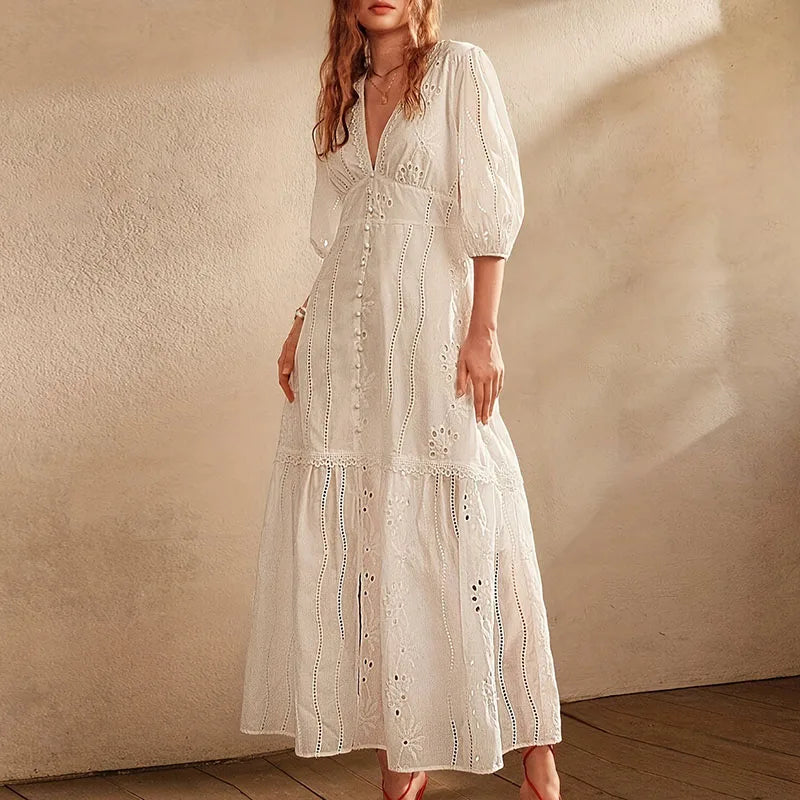 Ursule | Knife Pleat High Waist Maxi Dress