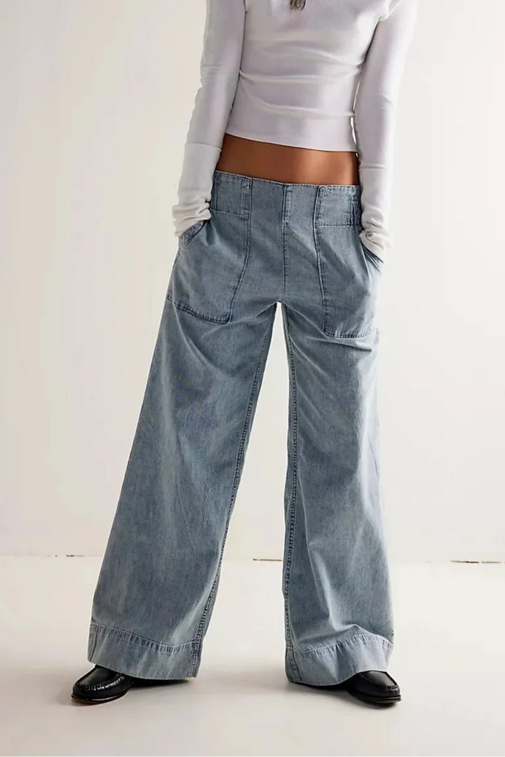 Melina | Loose Fit High Rise Wide Jeans
