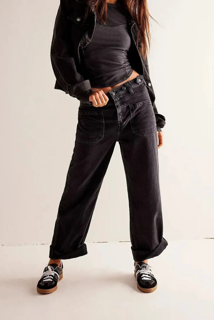 Modestine | Rigid Cotton Wide Leg Jeans