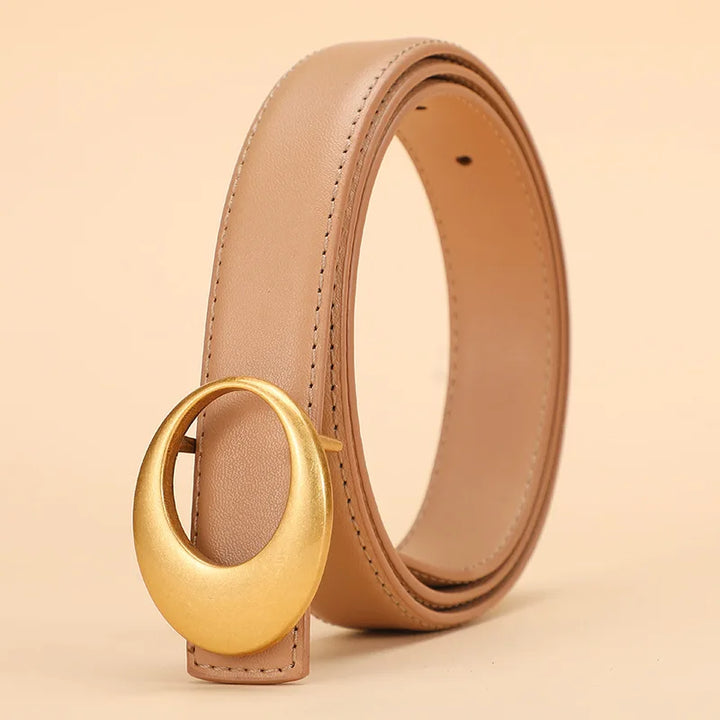Full Grain Leather Crescent Buckle Belt