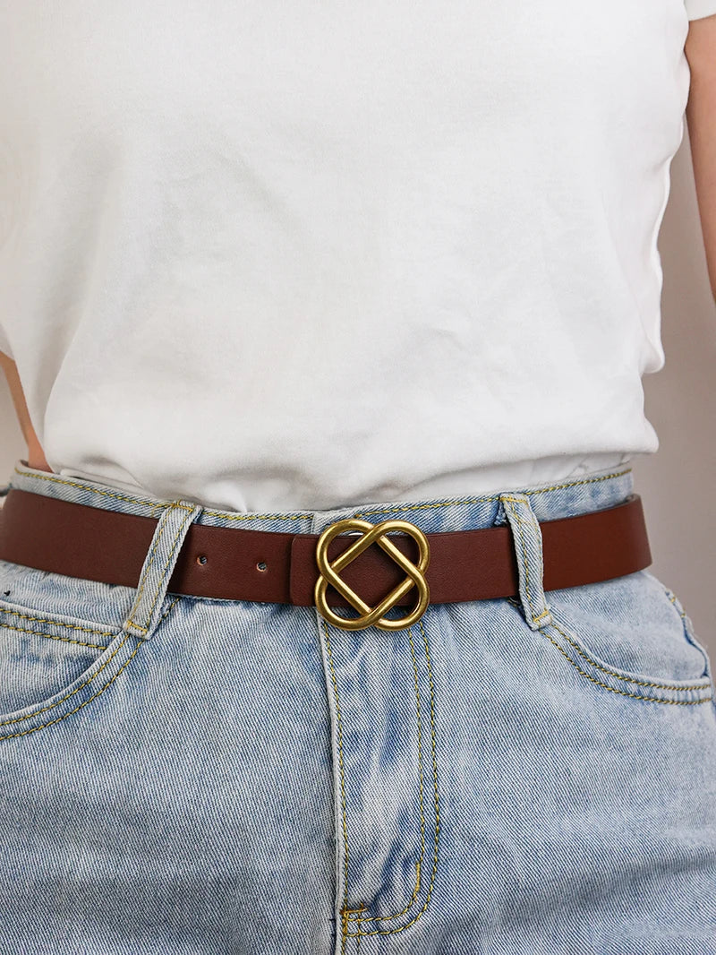 Suede Knot Buckle Belt, 2.8 cm Wide