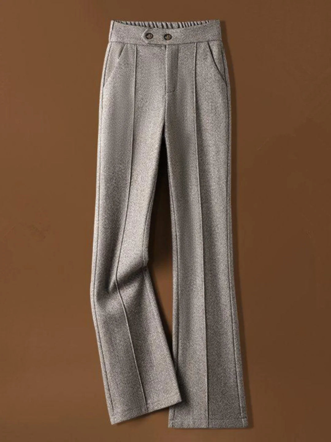 Capucine | Wool Blend Pleated Flare Trousers