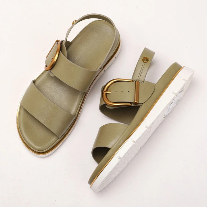Valeria | Cross Strap Gold Buckle Sandals